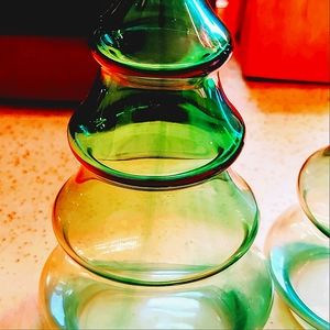 Vintage 1980s Christmas Tree candy apothecary jar. 2 available